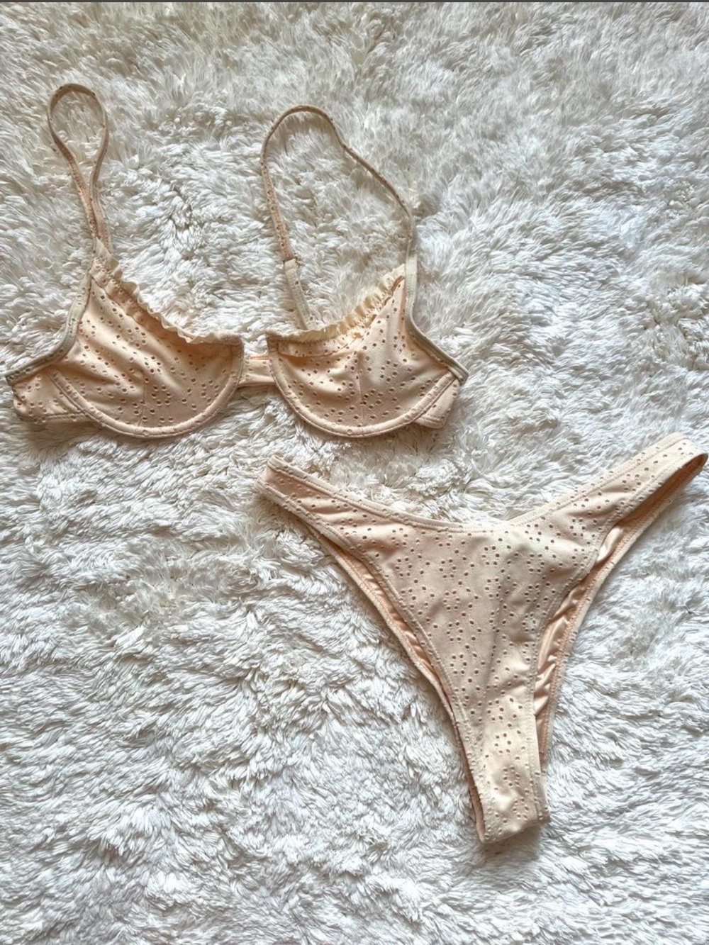 Light Nude Eyelet Bikini Set